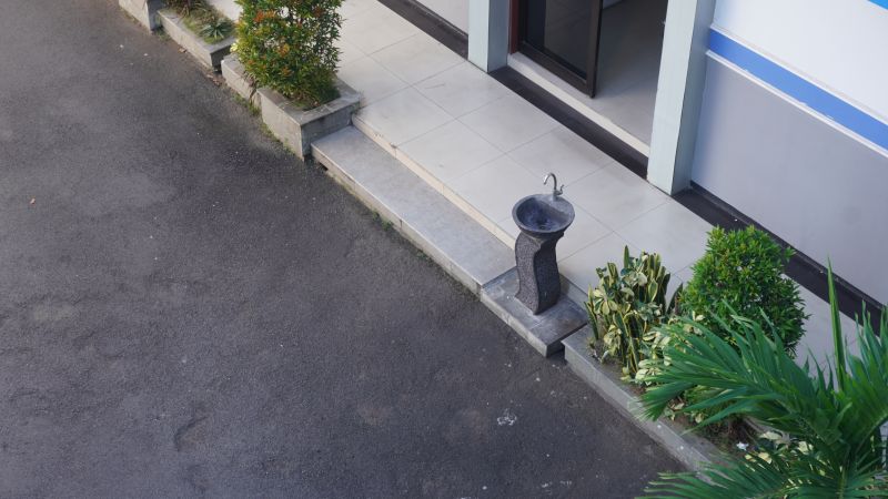 Finished Driveway with Landscaping